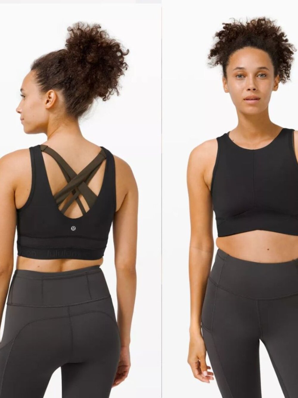 Lululemon - Final Mile Crop Tank Top Sports Bra W1CFPS | Size 4 | Black